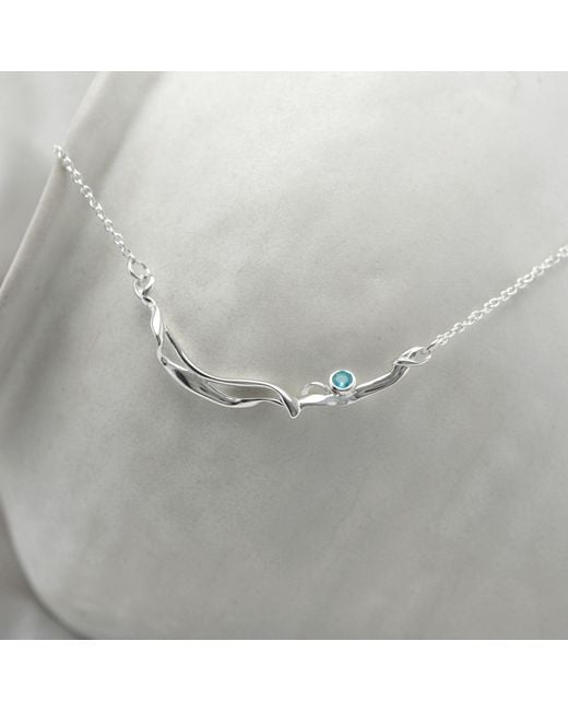 Isla Silver Metallic Riviera Sterling Topaz Necklace