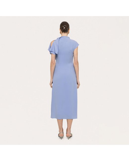 Nissa Blue A-Line Crepe Dress Baby