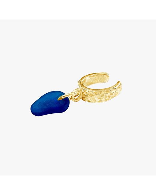 Glassy Blue Havskær Ear Cuff