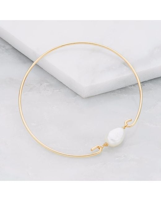 Lily & Roo Metallic Large Single Pearl Bangle