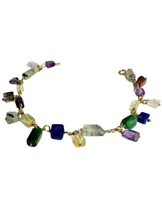 Tg-Jewellery by Tamara Gervasio Green Multicolour Dangle Gemstones Bracelet