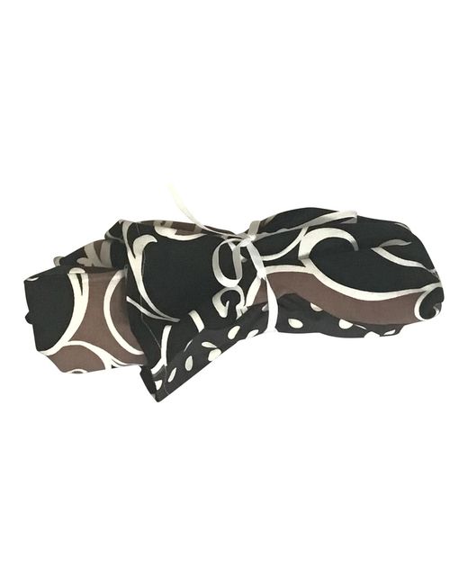 Romer Millinery Black Twisturban Turban Mixed Dots & Vines