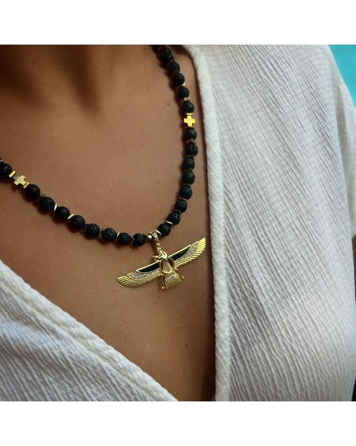 Ebru Jewelry White Powerful Faravahar Necklace
