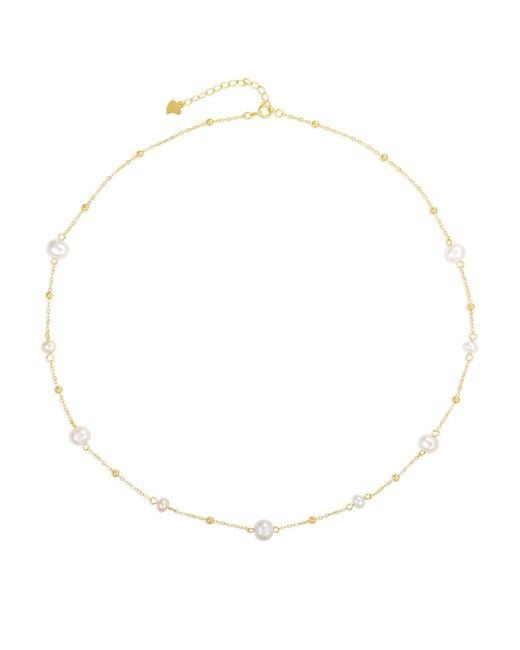 Arctic Fox & Co. Metallic Bead Pearl Chain Necklace