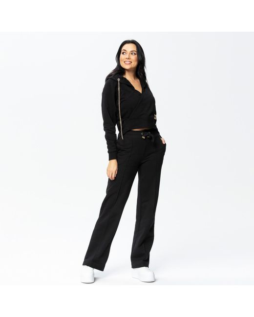Otthie Black Wide-Leg Cosy Knitted Trousers
