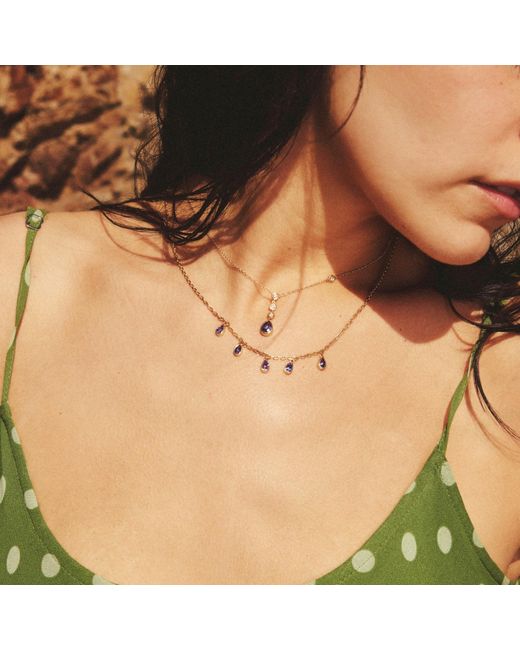 Jewelbird Metallic Tanzanite Pears Necklace