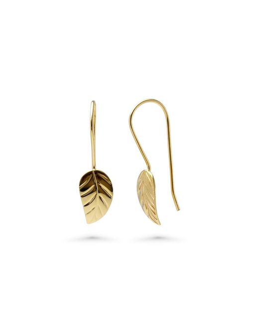 Isla Silver Metallic Vermeil Leaf Drop Earrings