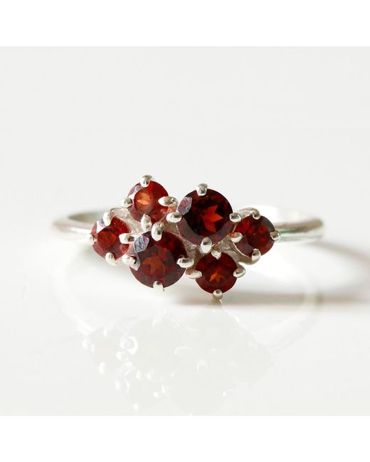Lee Renee Red Garnet Cluster Ring