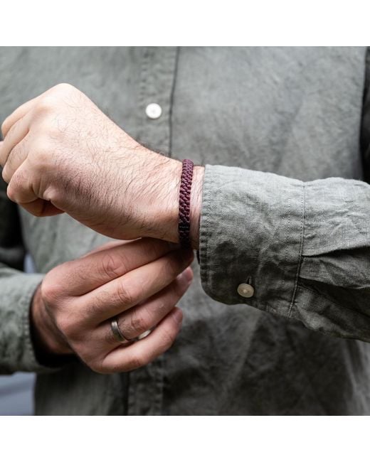 Harbour Uk Red Hylander Chunky Steel Rope Bracelet for men