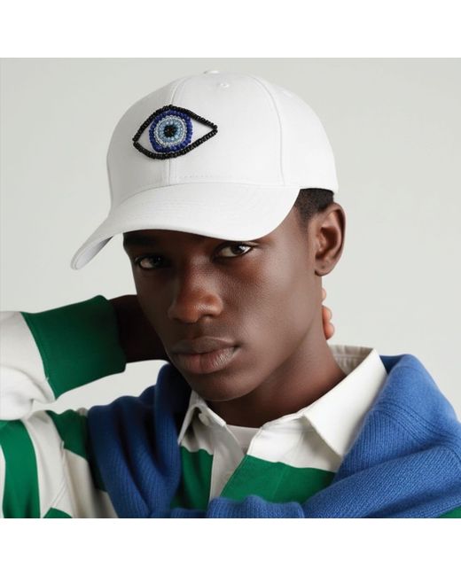 C. Grassi Gray The Energy Project Evil Eye Hat for men