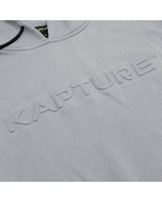 Kapture Gray Travel Logo-Print Pocket Hoodie for men