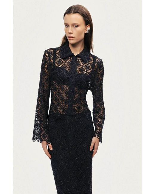 Nocturne Black Lace Sheer Jacket