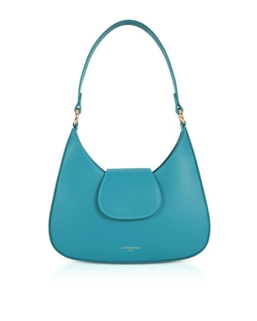 Le Parmentier Blue Obolo Leather Shoulder Bag
