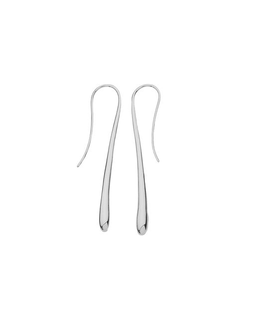 Lucy Quartermaine White Long Solid Drop Earrings