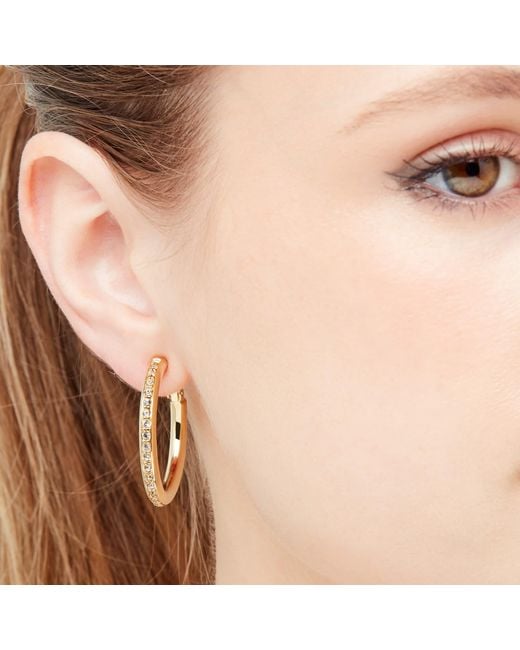 Emma Holland Jewellery Metallic Gold Crystal Hoop Clip On Earrings