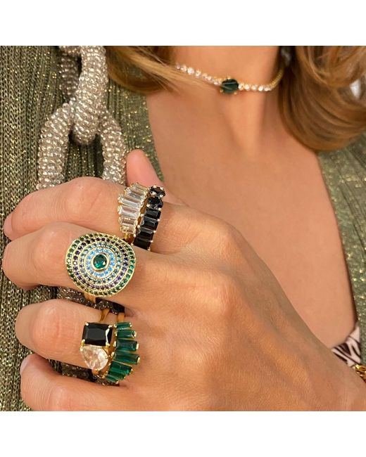 Native Gem Green Utopia Ring- Aqua Moss