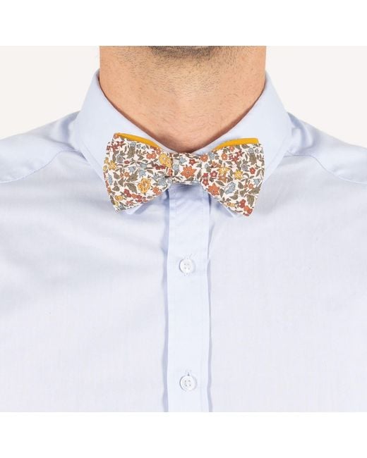 LE COLONEL Pink Safran Liberty Ava Bow Tie for men