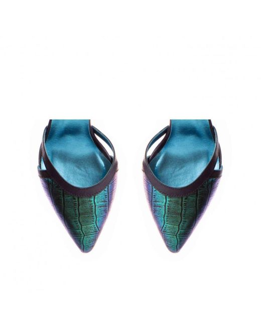 The 5Th Element Blue Cassandra Iridescent- Leather Pumps
