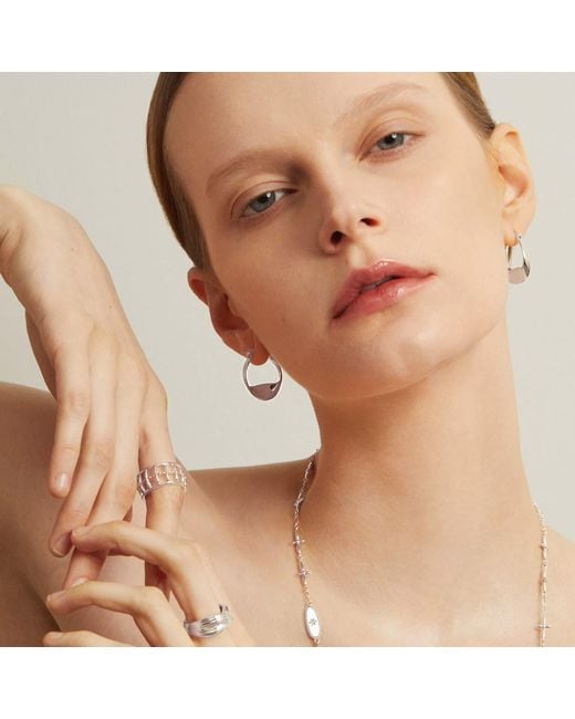 Cote Cache Metallic Ocean Horizon Hoop Earrings