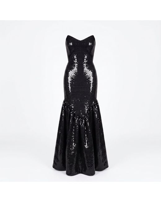 Nomi Fame Black Siren Strapless Corset Mermaid Gown
