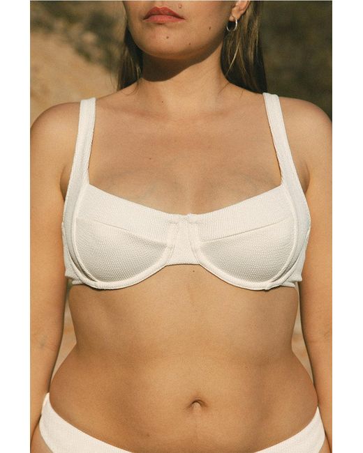 Aqva Swimwear White Neutrals Nude Turqueta Bikini Top
