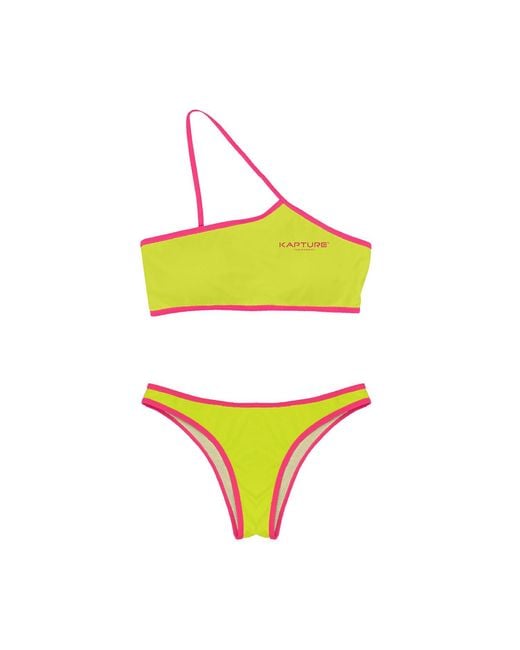 Kapture Yellow Dayglow Bikini Recycled Bottom