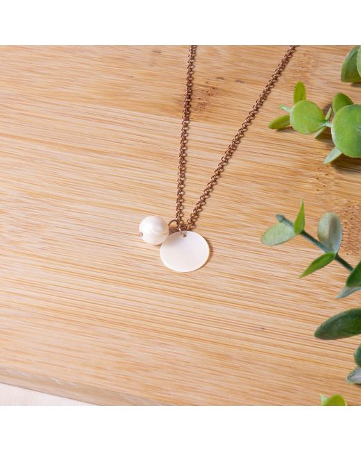 LIKHÂ Metallic Disc And Pearl Mother-Of-Pearl Necklace
