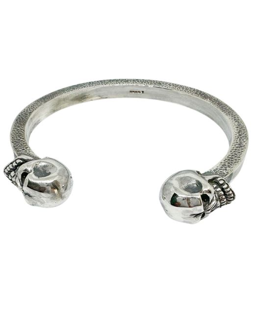 Tg-Jewellery by Tamara Gervasio Metallic Solid Rigid Skull Sterling Bangle One Of A Kind for men