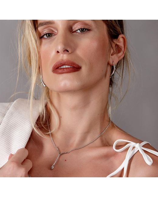 Lucy Quartermaine Metallic Diamond Drop V Pendant