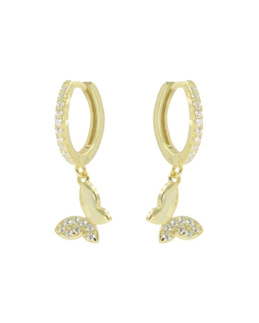 KAMARIA White Butterfly Crystal Huggie Earrings