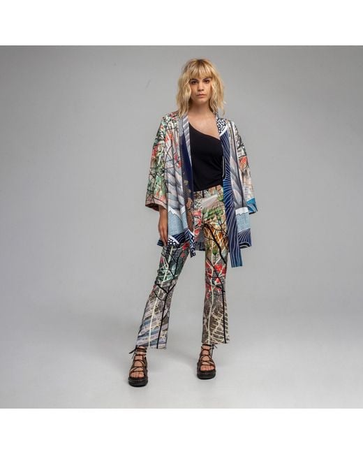 ARTISTA Blue Lil Printed One-Size Kimono