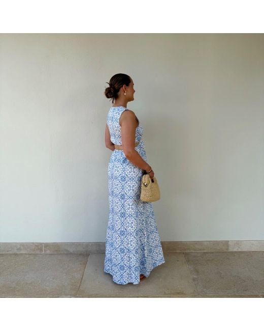 The Etta Collection Blue Augusta Maxi Dress