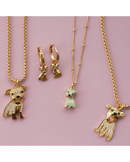 Cloud Haven Metallic Mini Cz Bulldog Pendant Necklace