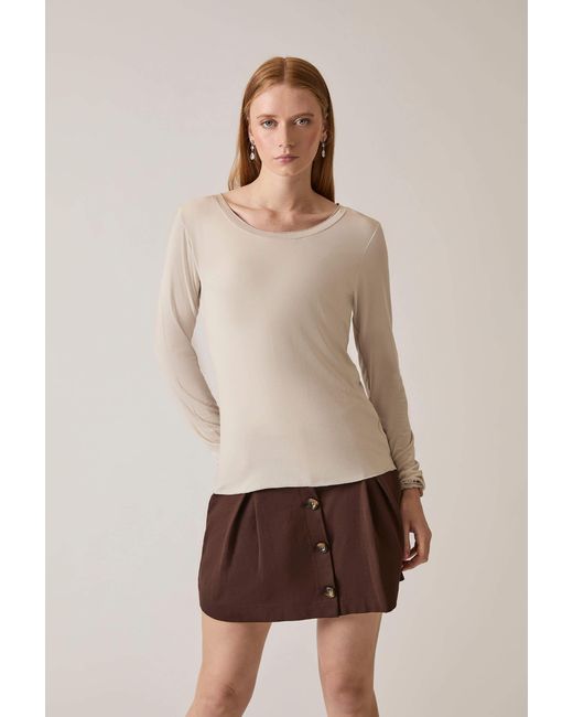 James Lakeland Natural Long Sleeve Top
