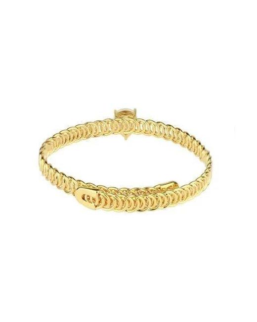 Saachi Metallic Teardrop Stone Bangle Bracelet