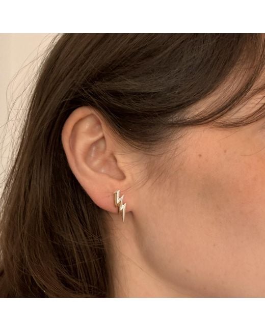 True Rocks Metallic Lightning Bolt Stud Earring