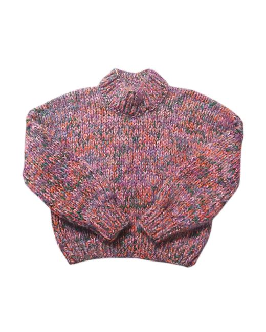 Essien & Emre Red Volatica Wool Mohair Hand Knit Jumper