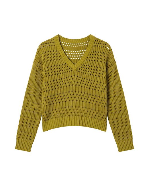 Brodie Cashmere Green Sarah Stitch Cropped V