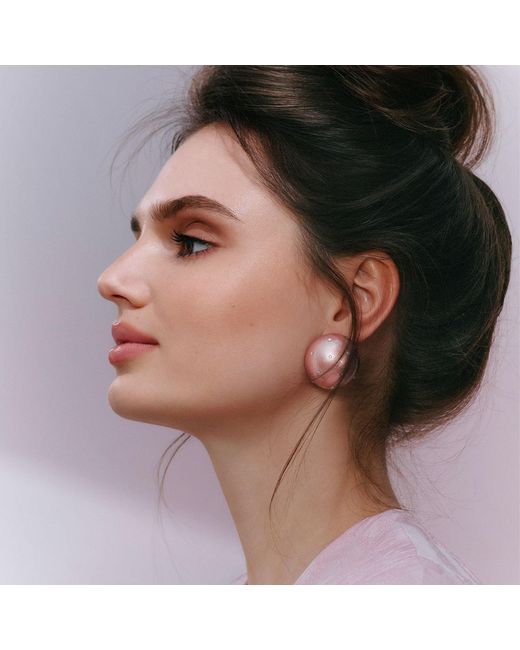 Saule Label Pink Rose Gaia Mini Crystal Earrings