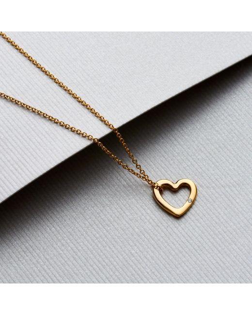 Posh Totty Designs Metallic Yellow Gold Plated Diamond Heart Necklace