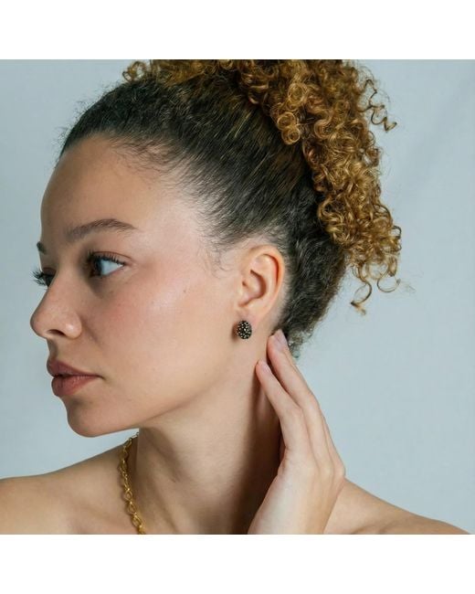 Onia Metallic Pave Quartz Studs