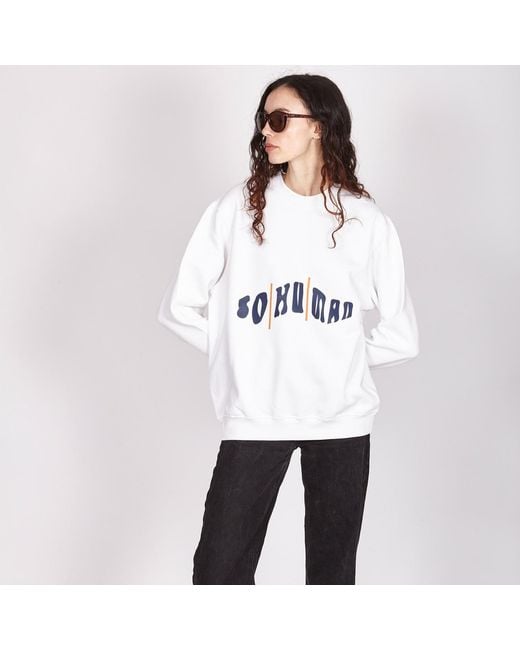SOHUMAN White Trei Organic Cotton Sweatshirt
