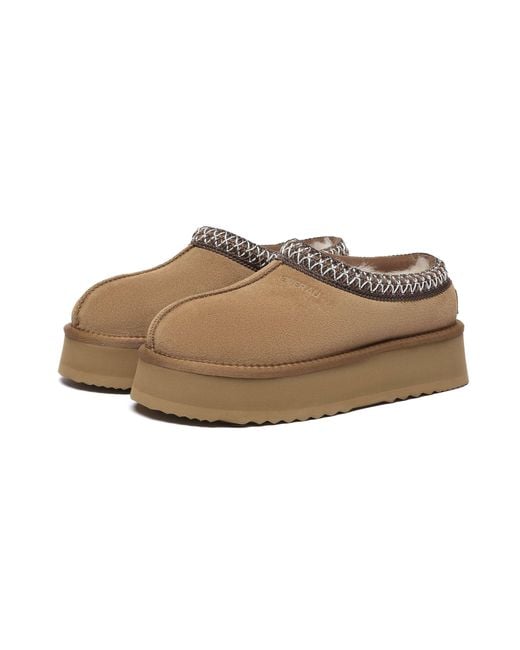 EverAu Australia Brown Wonga Leather Slippers