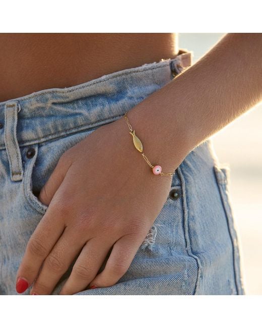 Adriana Pappas Designs Metallic Fisheye Chain Bracelet