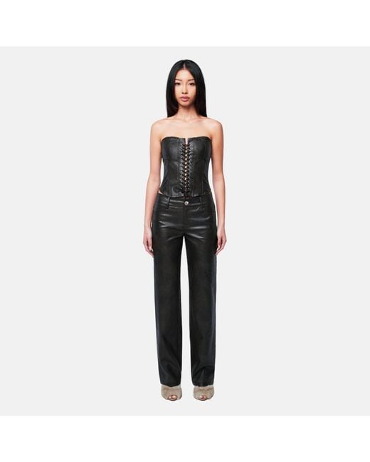 OW Collection Black Bella Faux Leather Pants