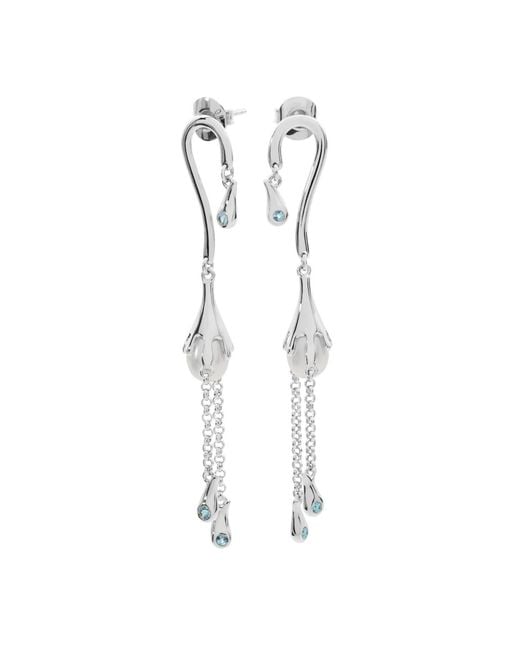 Lucy Quartermaine Metallic Pearl Drop Earrings With Swarovski Crystals