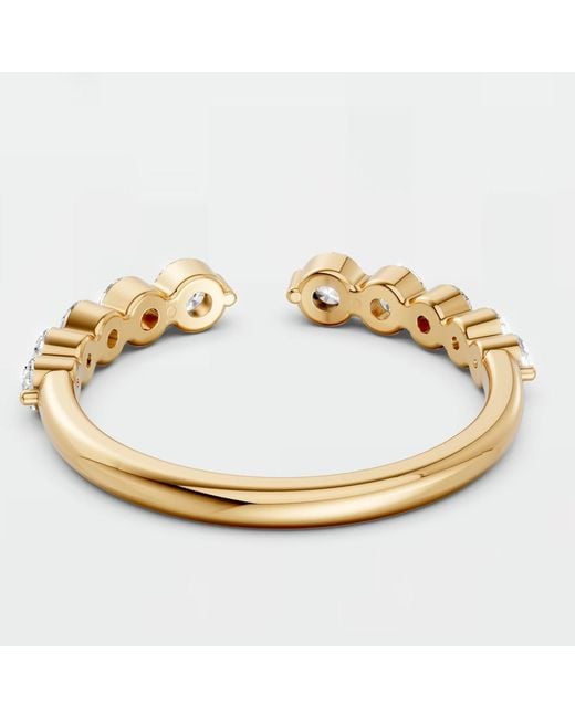 Aya Fine Jewelry Metallic Modern Open Round Lab Diamond Stackable Band