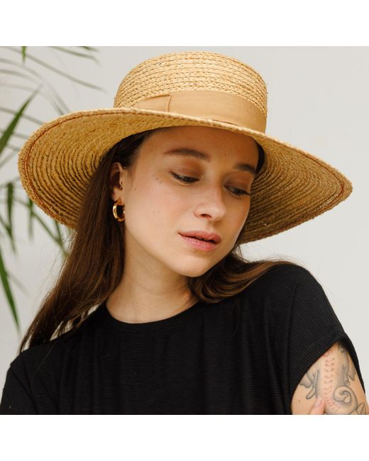 Justine Hats Natural Neutrals Boater Jungle Hat