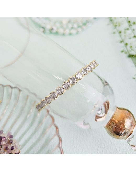 Farra Metallic Flexible Zircon Stone Tennis Bracelet