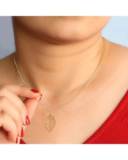 Artisan Metallic 18K Openwork Leaf Pendant